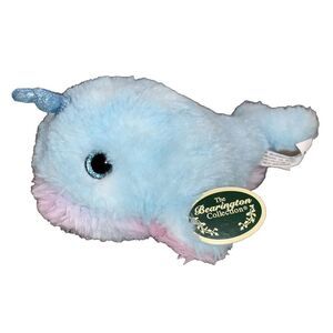 Bearington Collection Lil'‎ Narwally Narwhal Cute Plush Pink  Purple Blue 7" Tag